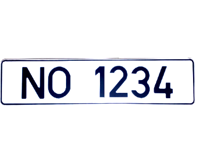 02a. Norwegian Trailer plate 470 x 110 mm without flag