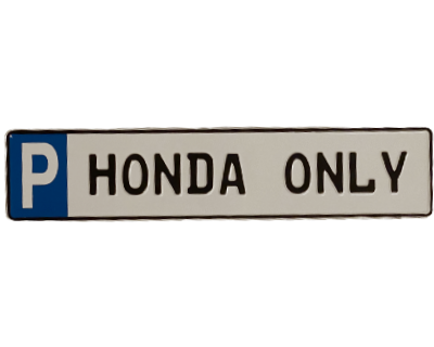Parking Plate Honda Only