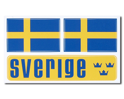 Dekal Tre Kronor & Sverige flagga