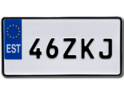 US plate - Estonia