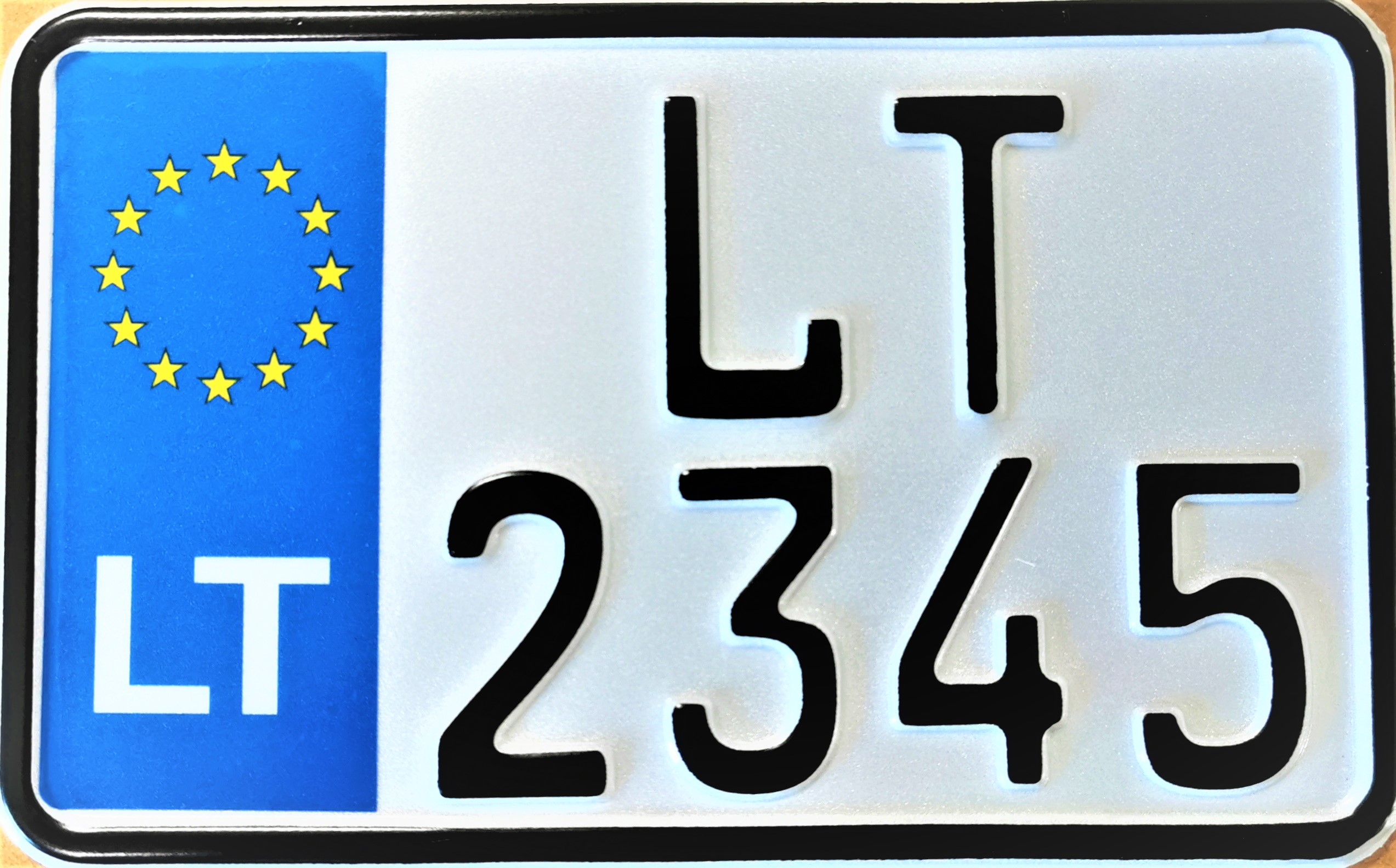 05. Lithuanian MC plate with EU-sign - HD plate 180 mm