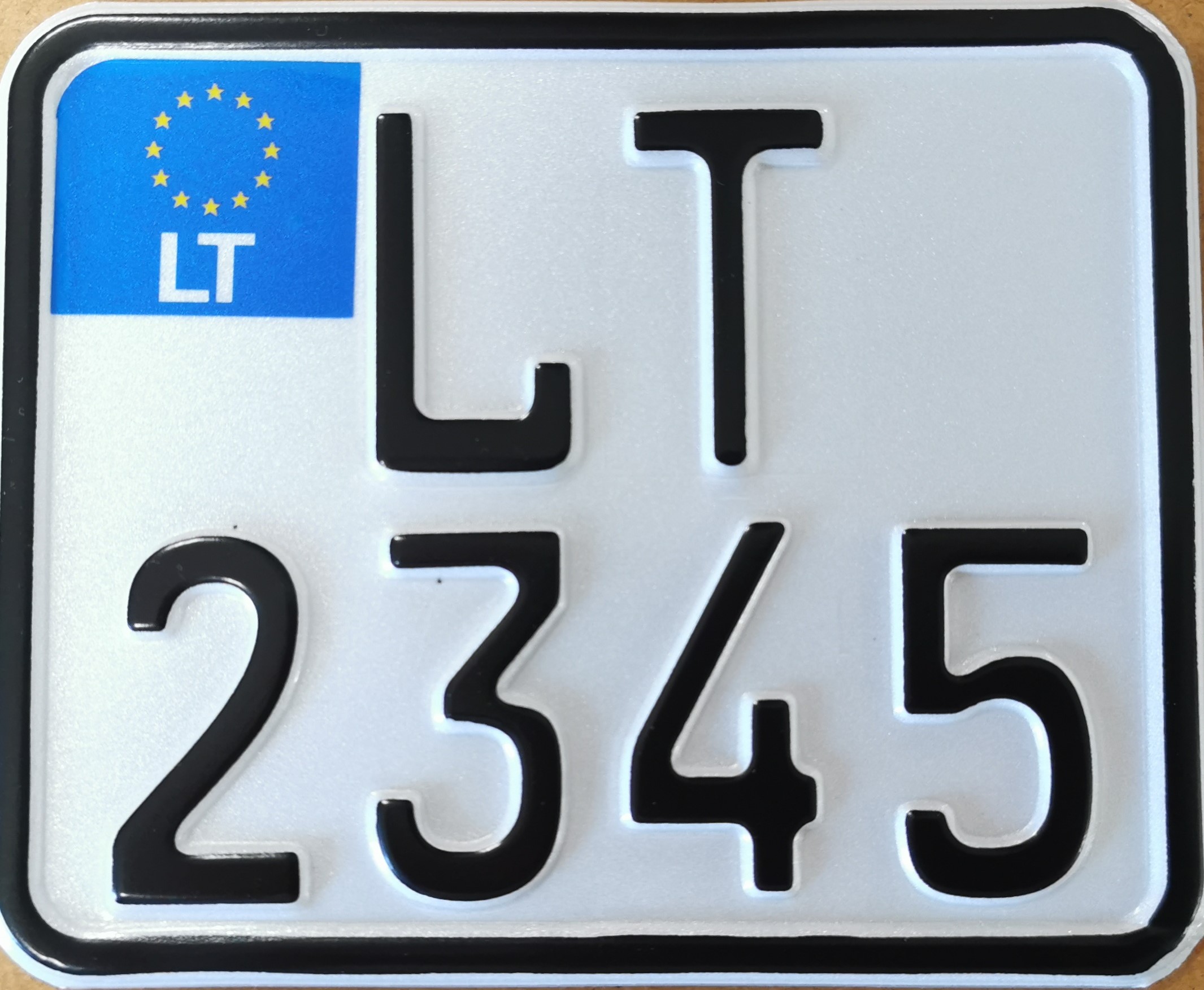 03. Lithuanian MC plate with EU-sign - Crossfighter 140 mm