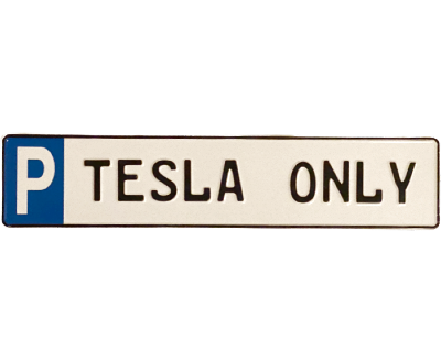Parkeringsplats Tesla Only
